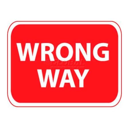 National Marker Co NMC Traffic Sign, Wrong Way, 18in X 24in, White/Red TM133J